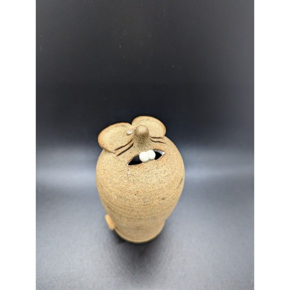 Vintage 1990 Schlauch Studio Pottery Mouse Grated Cheese Shaker or Vase 6" - Picture 6 of 15